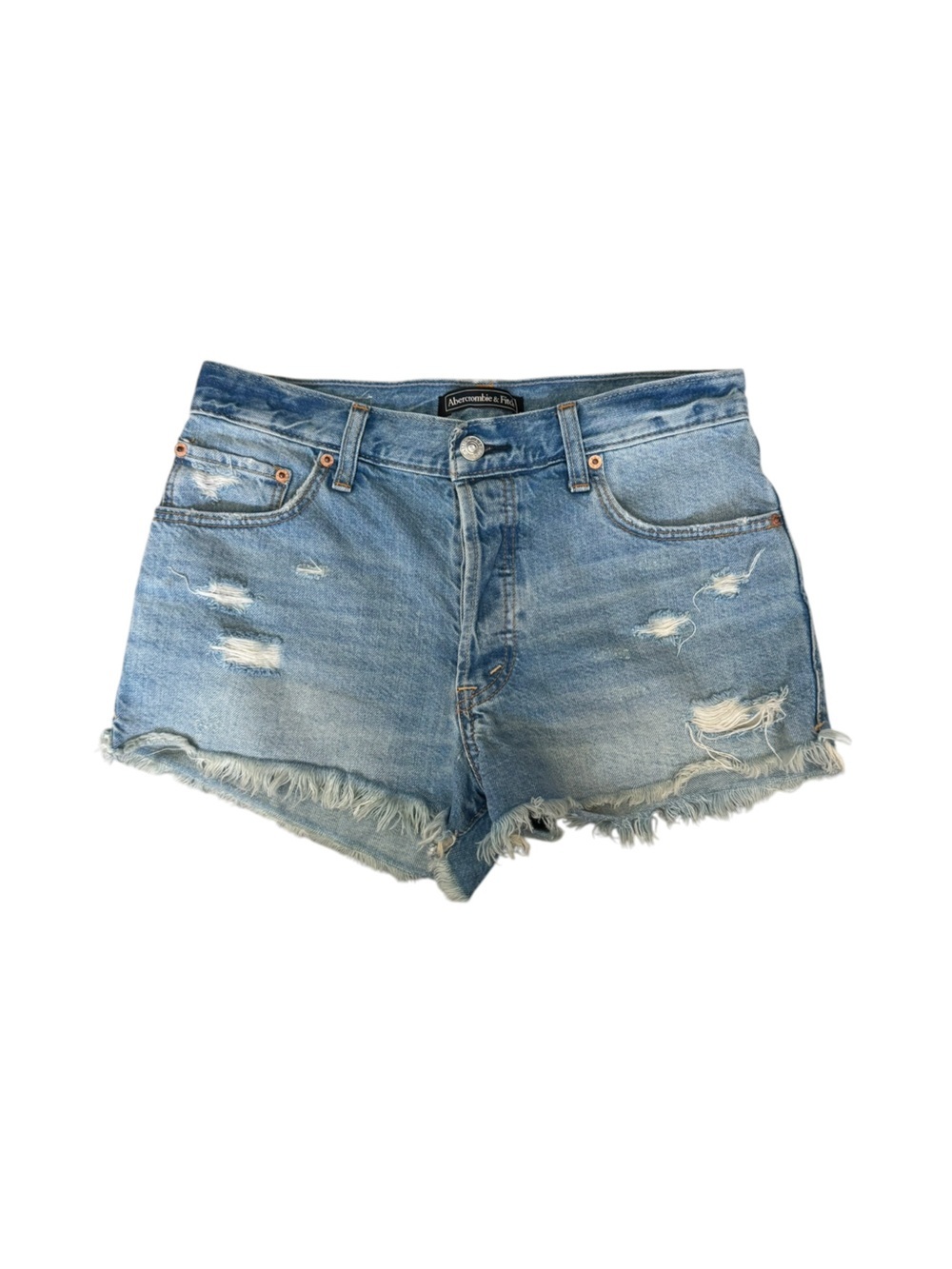 Abercrombie & Fitch Distressed Cut Off Denim Shorts Y2K Festival Indie Sleaze 26